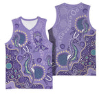 Australia Epilepsy Awareness Basketball Jersey Aboriginal Purple Ribbon with Seahorse - Aussie Hoodie