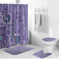 Australia Epilepsy Awareness Bathroom Set Aboriginal Purple Ribbon with Seahorse - Aussie Hoodie