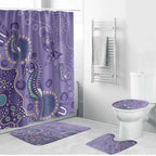 Australia Epilepsy Awareness Bathroom Set Aboriginal Purple Ribbon with Seahorse - Aussie Hoodie