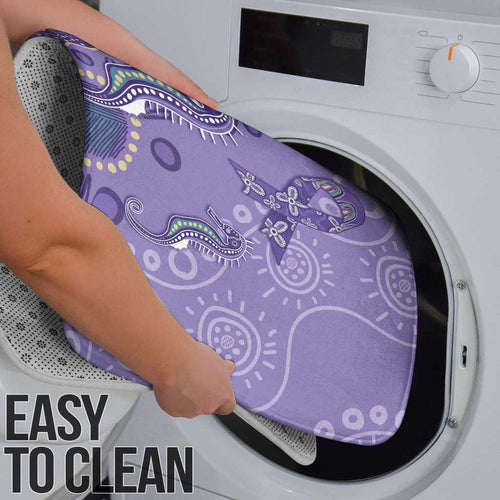 Australia Epilepsy Awareness Bathroom Set Aboriginal Purple Ribbon with Seahorse - Aussie Hoodie