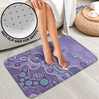 Australia Epilepsy Awareness Bathroom Set Aboriginal Purple Ribbon with Seahorse - Aussie Hoodie