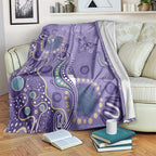Australia Epilepsy Awareness Blanket Aboriginal Purple Ribbon with Seahorse - Aussie Hoodie