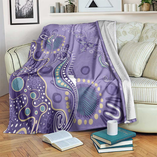 Australia Epilepsy Awareness Blanket Aboriginal Purple Ribbon with Seahorse - Aussie Hoodie