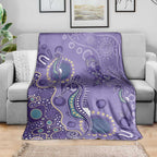 Australia Epilepsy Awareness Blanket Aboriginal Purple Ribbon with Seahorse - Aussie Hoodie