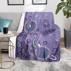 Australia Epilepsy Awareness Blanket Aboriginal Purple Ribbon with Seahorse - Aussie Hoodie