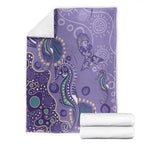 Australia Epilepsy Awareness Blanket Aboriginal Purple Ribbon with Seahorse - Aussie Hoodie