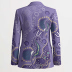 Australia Epilepsy Awareness Blazer Aboriginal Purple Ribbon with Seahorse - Aussie Hoodie