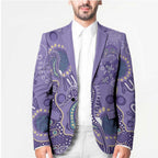 Australia Epilepsy Awareness Blazer Aboriginal Purple Ribbon with Seahorse - Aussie Hoodie