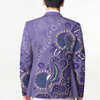 Australia Epilepsy Awareness Blazer Aboriginal Purple Ribbon with Seahorse - Aussie Hoodie