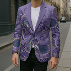 Australia Epilepsy Awareness Blazer Aboriginal Purple Ribbon with Seahorse - Aussie Hoodie