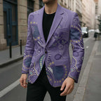 Australia Epilepsy Awareness Blazer Aboriginal Purple Ribbon with Seahorse - Aussie Hoodie