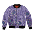 Australia Epilepsy Awareness Bomber Jacket Aboriginal Purple Ribbon with Seahorse - Aussie Hoodie