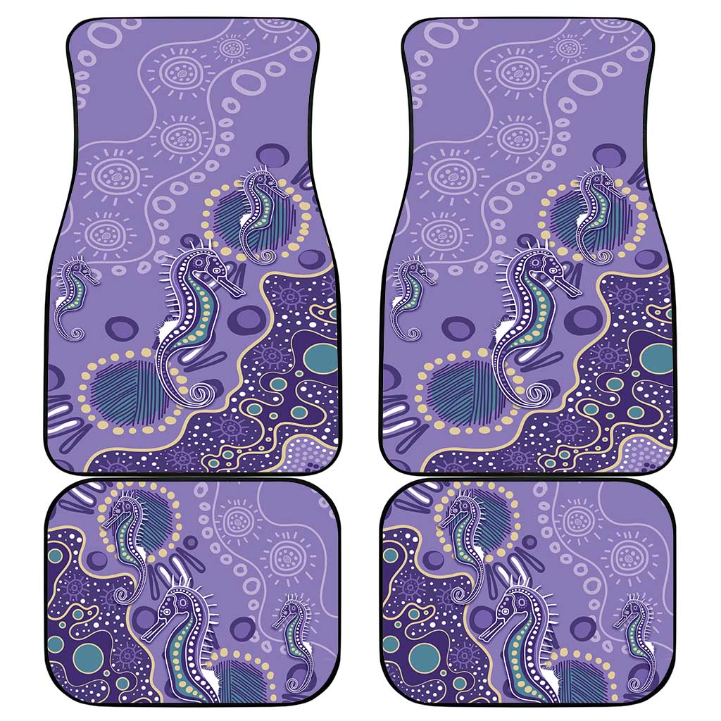 Australia Epilepsy Awareness Car Mats Aboriginal Purple Ribbon with Seahorse - Aussie Hoodie