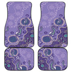 Australia Epilepsy Awareness Car Mats Aboriginal Purple Ribbon with Seahorse - Aussie Hoodie