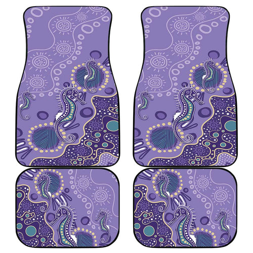 Australia Epilepsy Awareness Car Mats Aboriginal Purple Ribbon with Seahorse - Aussie Hoodie
