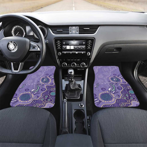 Australia Epilepsy Awareness Car Mats Aboriginal Purple Ribbon with Seahorse - Aussie Hoodie