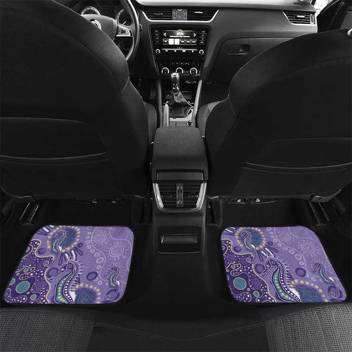 Australia Epilepsy Awareness Car Mats Aboriginal Purple Ribbon with Seahorse - Aussie Hoodie