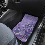 Australia Epilepsy Awareness Car Mats Aboriginal Purple Ribbon with Seahorse - Aussie Hoodie