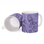 Australia Epilepsy Awareness Ceramic Mug Aboriginal Purple Ribbon with Seahorse - Aussie Hoodie