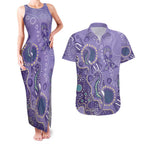 Australia Epilepsy Awareness Couples Matching Tank Maxi Dress and Hawaiian Shirt Aboriginal Purple Ribbon with Seahorse - Aussie Hoodie