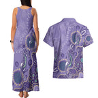 Australia Epilepsy Awareness Couples Matching Tank Maxi Dress and Hawaiian Shirt Aboriginal Purple Ribbon with Seahorse - Aussie Hoodie