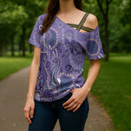 Australia Epilepsy Awareness Cross Shoulder Shirt Aboriginal Purple Ribbon with Seahorse - Aussie Hoodie