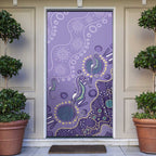Australia Epilepsy Awareness Door Cover Aboriginal Purple Ribbon with Seahorse - Aussie Hoodie