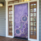 Australia Epilepsy Awareness Door Cover Aboriginal Purple Ribbon with Seahorse - Aussie Hoodie