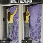 Australia Epilepsy Awareness Door Cover Aboriginal Purple Ribbon with Seahorse - Aussie Hoodie