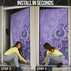 Australia Epilepsy Awareness Door Cover Aboriginal Purple Ribbon with Seahorse - Aussie Hoodie
