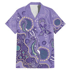 Australia Epilepsy Awareness Family Matching Mermaid Dress and Hawaiian Shirt Aboriginal Purple Ribbon with Seahorse - Aussie Hoodie