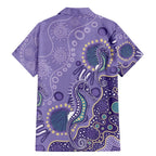 Australia Epilepsy Awareness Family Matching Mermaid Dress and Hawaiian Shirt Aboriginal Purple Ribbon with Seahorse - Aussie Hoodie
