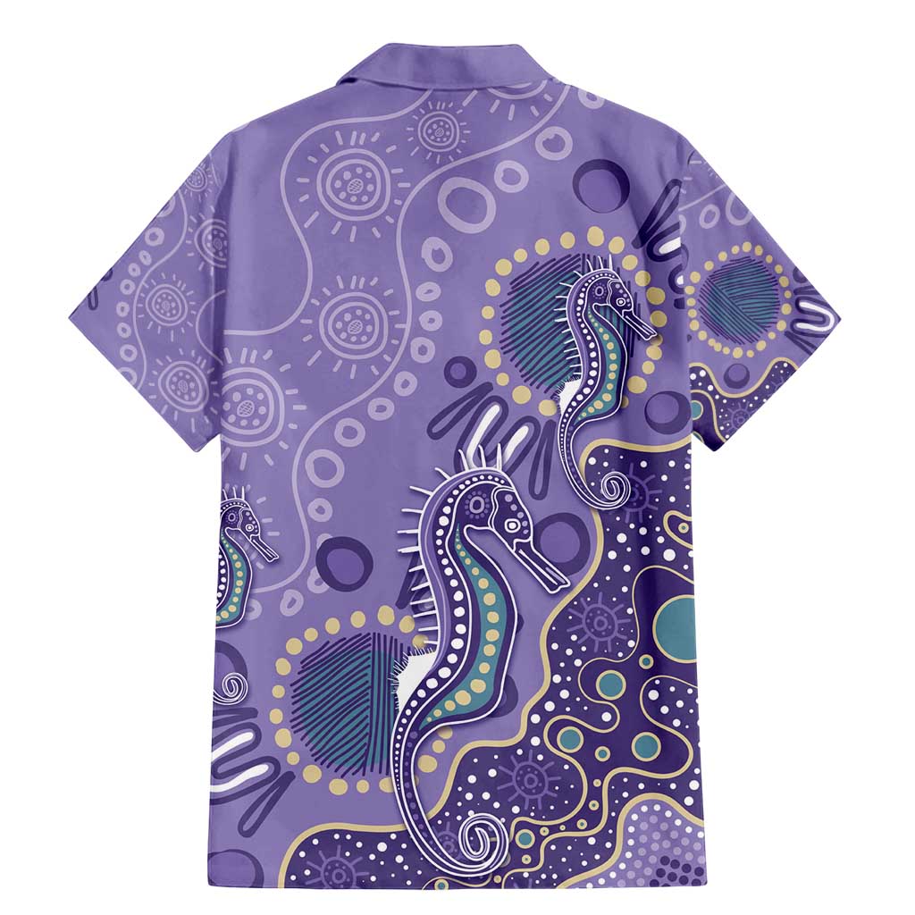 Australia Epilepsy Awareness Family Matching Mermaid Dress and Hawaiian Shirt Aboriginal Purple Ribbon with Seahorse - Aussie Hoodie