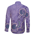 Australia Epilepsy Awareness Family Matching Mermaid Dress and Hawaiian Shirt Aboriginal Purple Ribbon with Seahorse - Aussie Hoodie