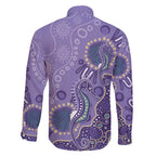 Australia Epilepsy Awareness Family Matching Short Sleeve Bodycon Dress and Hawaiian Shirt Aboriginal Purple Ribbon with Seahorse - Aussie Hoodie