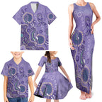 Australia Epilepsy Awareness Family Matching Tank Maxi Dress and Hawaiian Shirt Aboriginal Purple Ribbon with Seahorse - Aussie Hoodie