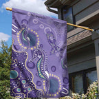 Australia Epilepsy Awareness Garden Flag Aboriginal Purple Ribbon with Seahorse - Aussie Hoodie