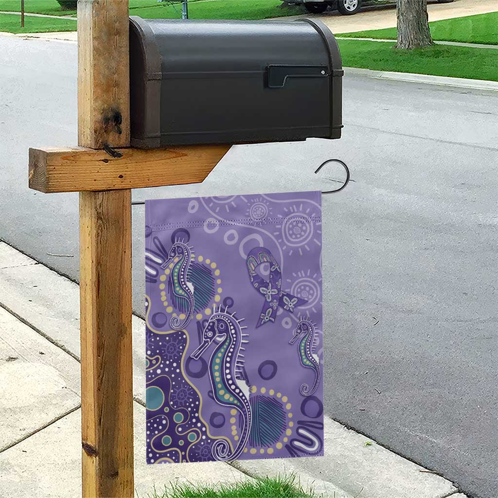 Australia Epilepsy Awareness Garden Flag Aboriginal Purple Ribbon with Seahorse - Aussie Hoodie