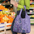 Australia Epilepsy Awareness Grocery Bag Aboriginal Purple Ribbon with Seahorse - Aussie Hoodie