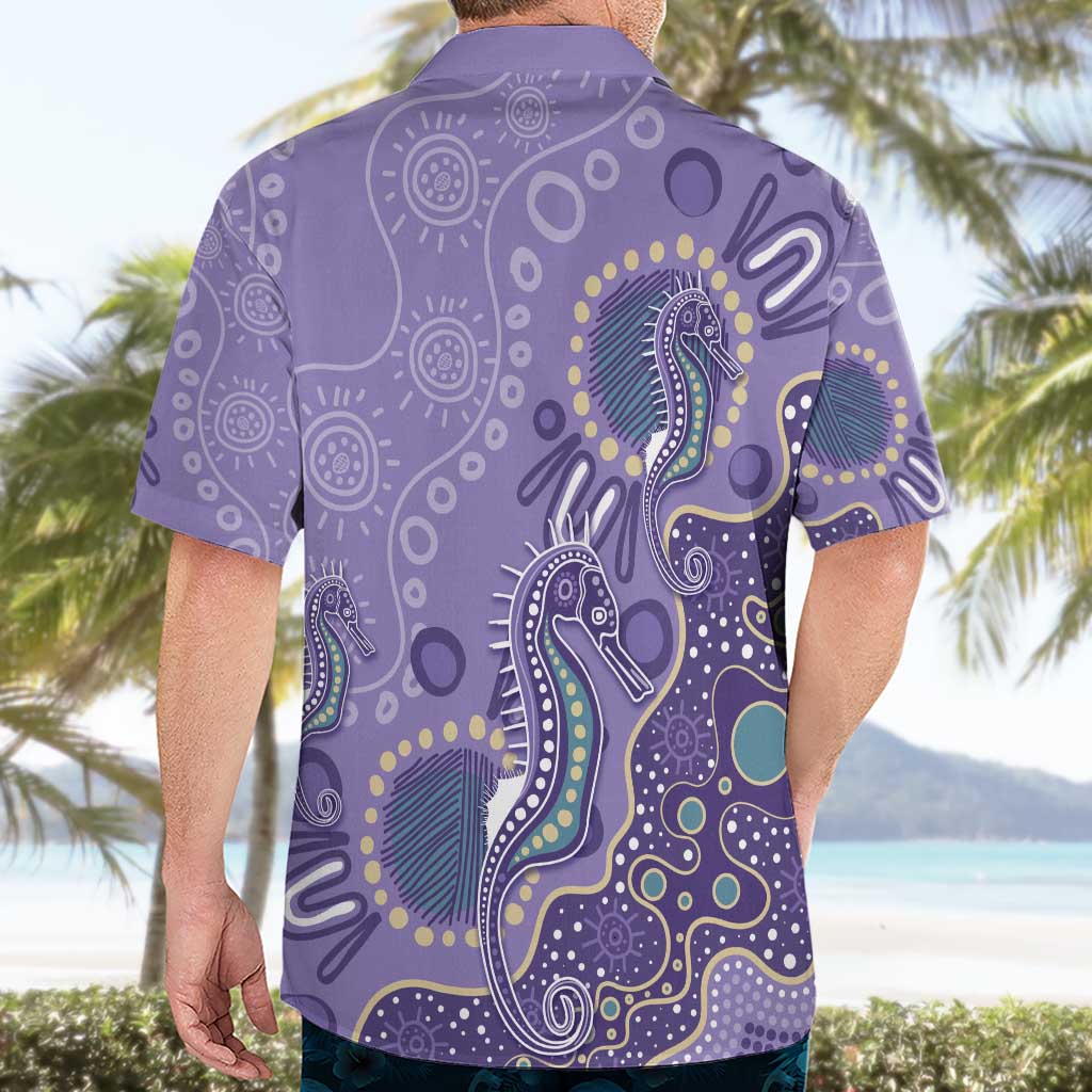 Australia Epilepsy Awareness Hawaiian Shirt Aboriginal Purple Ribbon with Seahorse - Aussie Hoodie