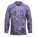 Australia Epilepsy Awareness Hockey Jersey Aboriginal Purple Ribbon with Seahorse - Aussie Hoodie