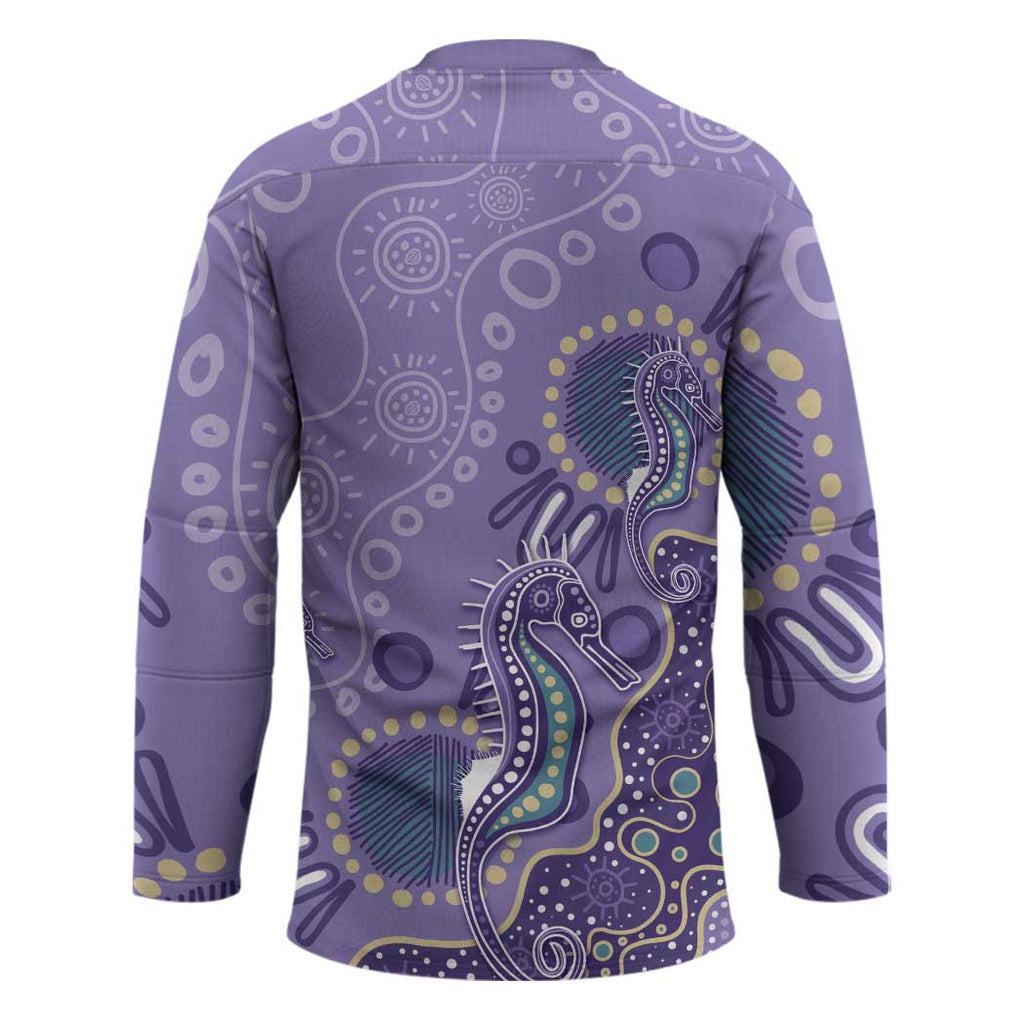 Australia Epilepsy Awareness Hockey Jersey Aboriginal Purple Ribbon with Seahorse - Aussie Hoodie