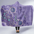 Australia Epilepsy Awareness Hooded Blanket Aboriginal Purple Ribbon with Seahorse - Aussie Hoodie