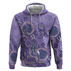 Australia Epilepsy Awareness Hoodie Aboriginal Purple Ribbon with Seahorse - Aussie Hoodie