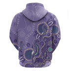 Australia Epilepsy Awareness Hoodie Aboriginal Purple Ribbon with Seahorse - Aussie Hoodie
