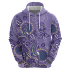 Australia Epilepsy Awareness Hoodie Aboriginal Purple Ribbon with Seahorse - Aussie Hoodie