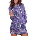 Australia Epilepsy Awareness Hoodie Dress Aboriginal Purple Ribbon with Seahorse - Aussie Hoodie
