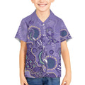 Australia Epilepsy Awareness Kid Hawaiian Shirt Aboriginal Purple Ribbon with Seahorse - Aussie Hoodie