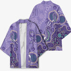 Australia Epilepsy Awareness Kimono Aboriginal Purple Ribbon with Seahorse - Aussie Hoodie