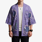 Australia Epilepsy Awareness Kimono Aboriginal Purple Ribbon with Seahorse - Aussie Hoodie